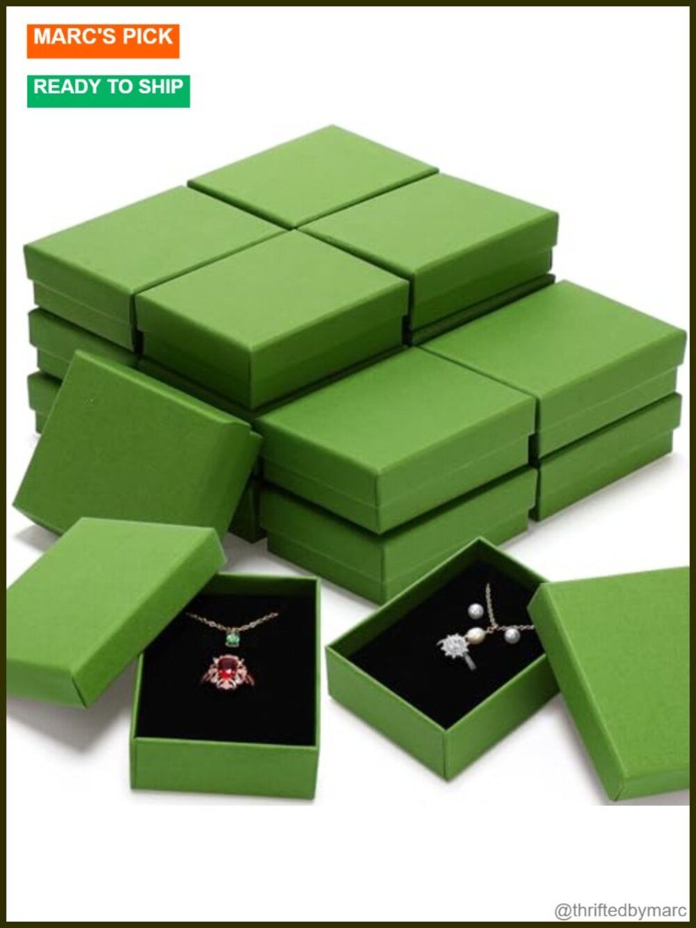 36 Pc Jewelry Gift Boxes Cardboard with Foam Flannel Storage